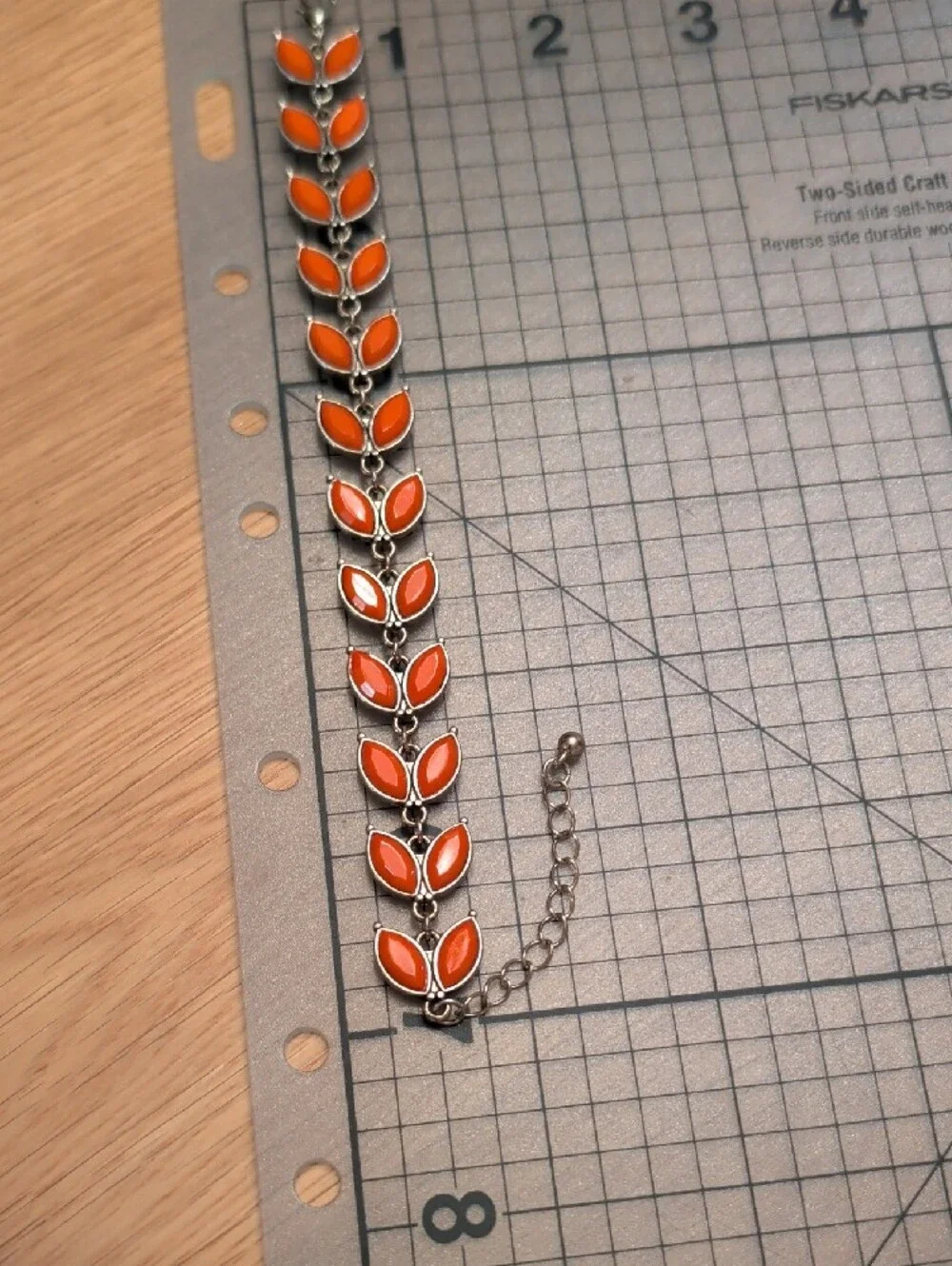 Orange Leaf Link Bracelet - Women’s Fashion Jewelry